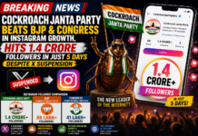 Cockroach Janta Party Beats BJP & Congress in Instagram Growth, Hits 1.4 Crore Followers in Just 5 Days Despite X Suspension