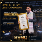 Mahipal Singh-Owned 8990 Luxury Car Club Creates History, Sets World Record with 250 Luxury Cars Bearing ‘8990’ Registration Number