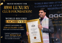 Mahipal Singh-Owned 8990 Luxury Car Club Creates History, Sets World Record with 250 Luxury Cars Bearing ‘8990’ Registration Number
